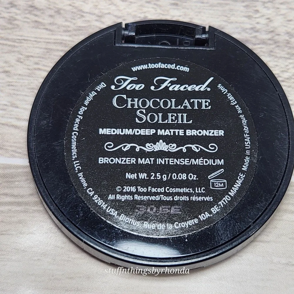 2X Too Faced Chocolate Soleil‎ Medium/Deep Matte Bronzer Deluxe Size 2.5g/.08oz